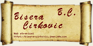 Bisera Ćirković vizit kartica